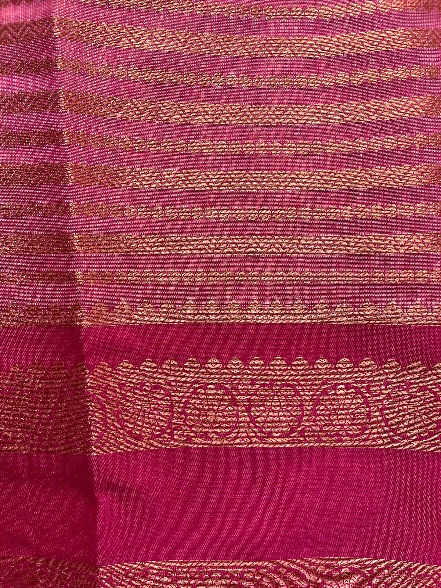 Orange with Pink Border Banarasi Silk Saree