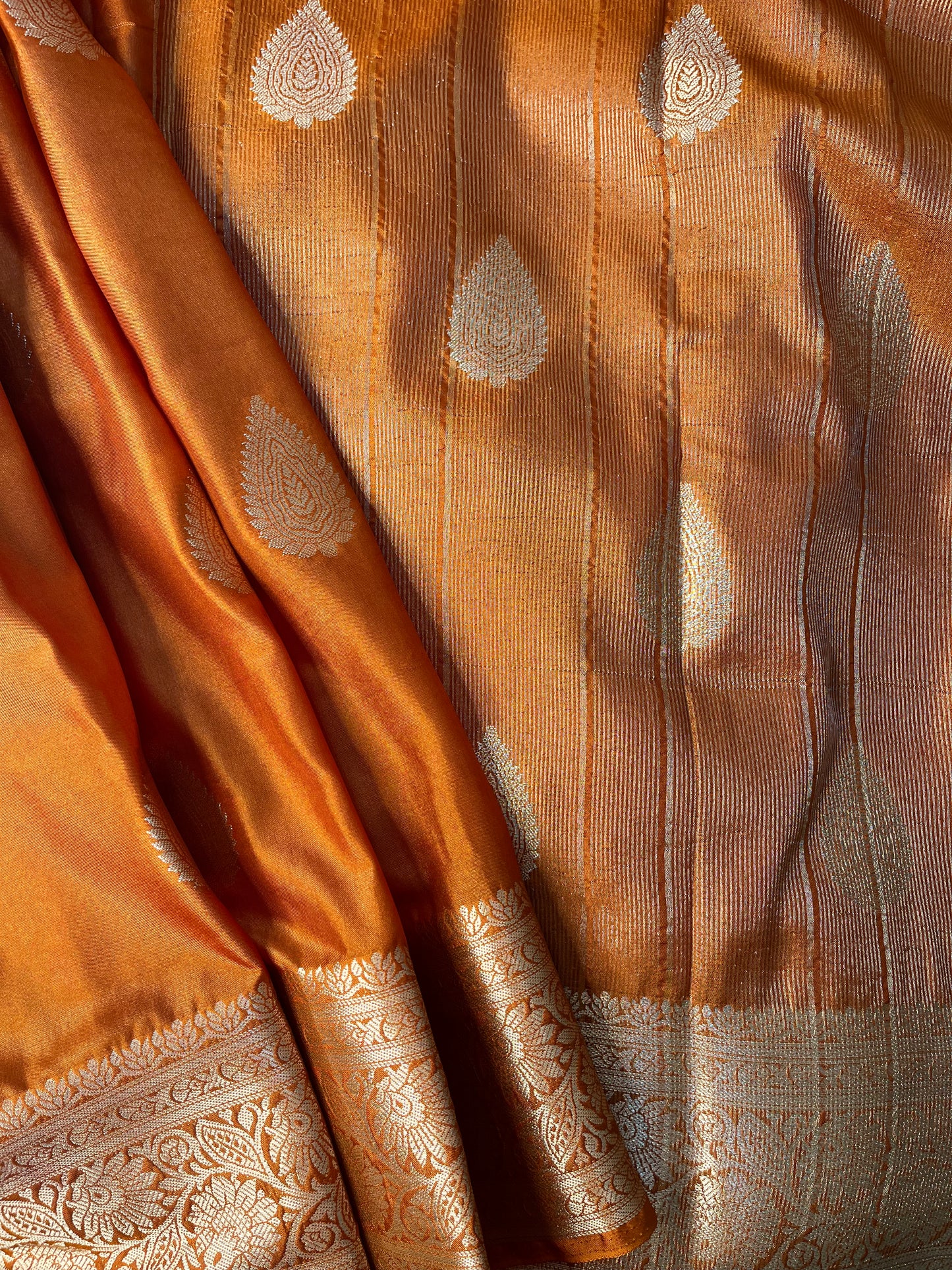 Mustard with Booti Silk Banarasi Saree