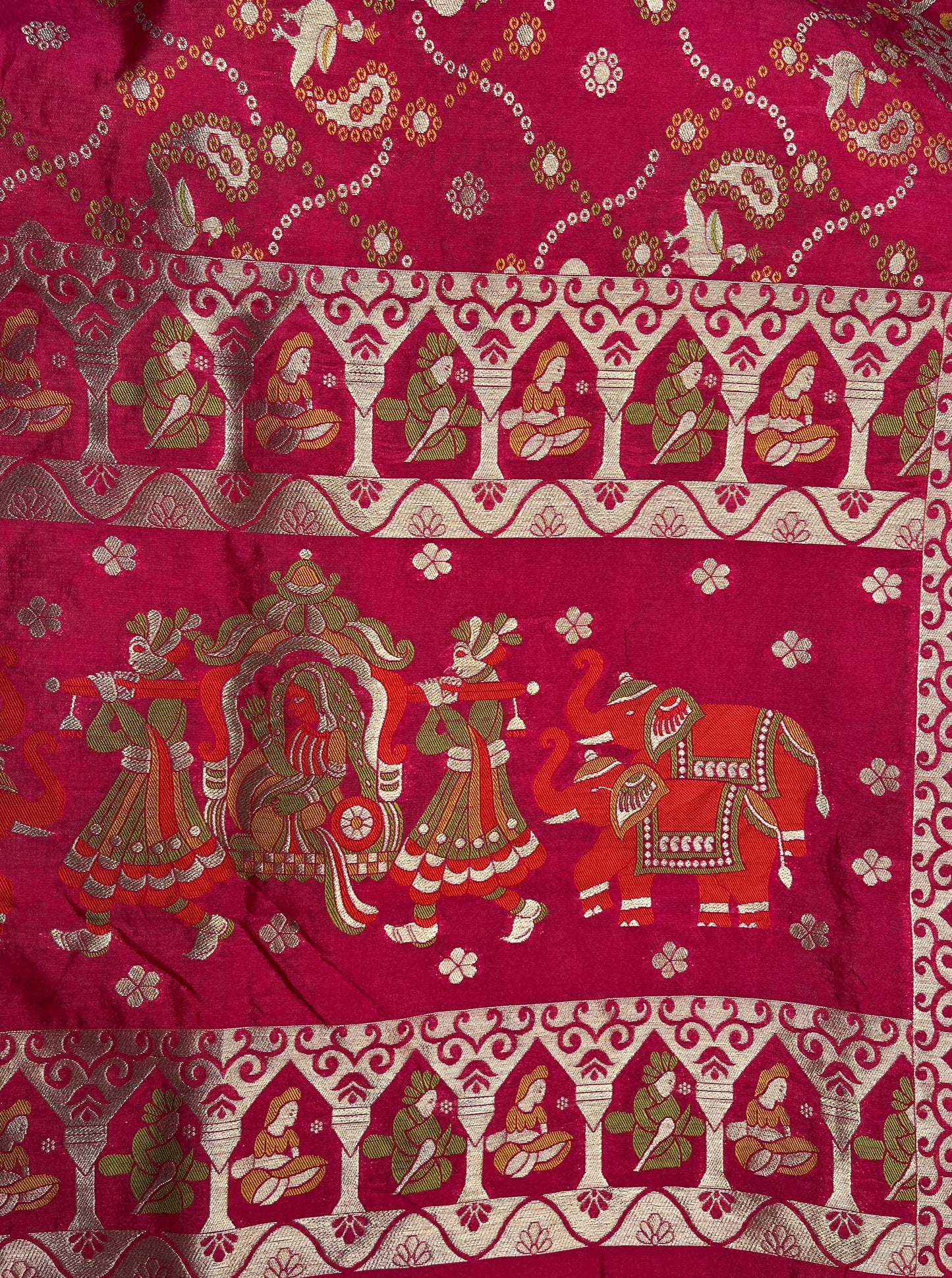 Pink dola silk banarasi saree