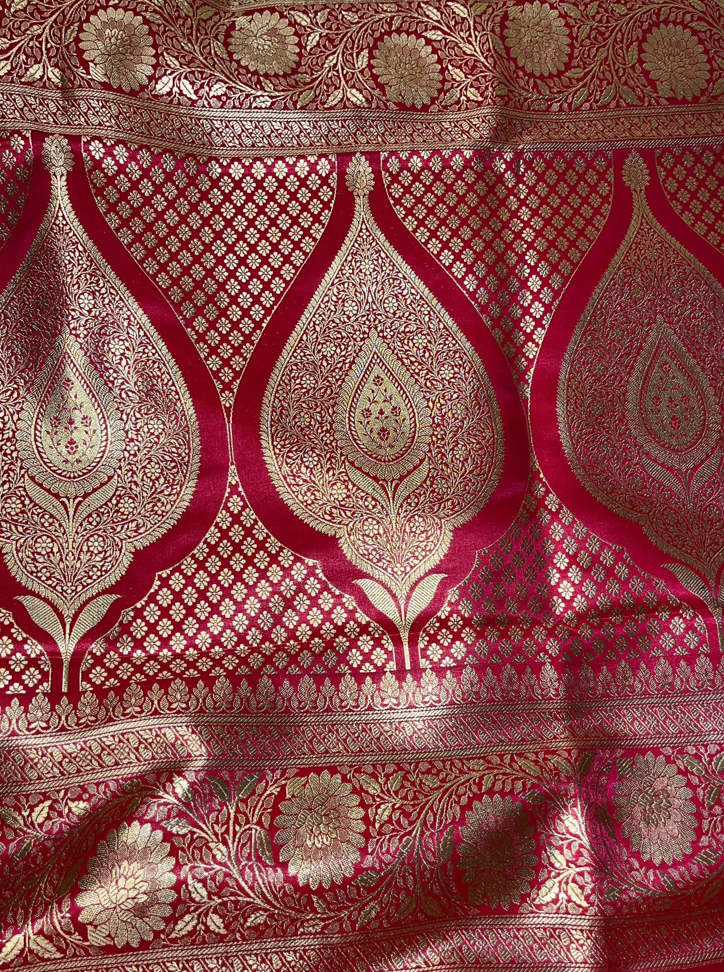Rani Jaal work Banarasi Katan silk saree
