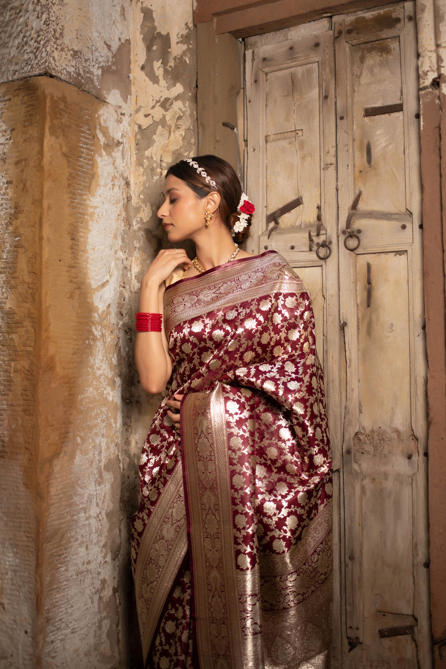 Persian Plum Banarasi Silk Saree