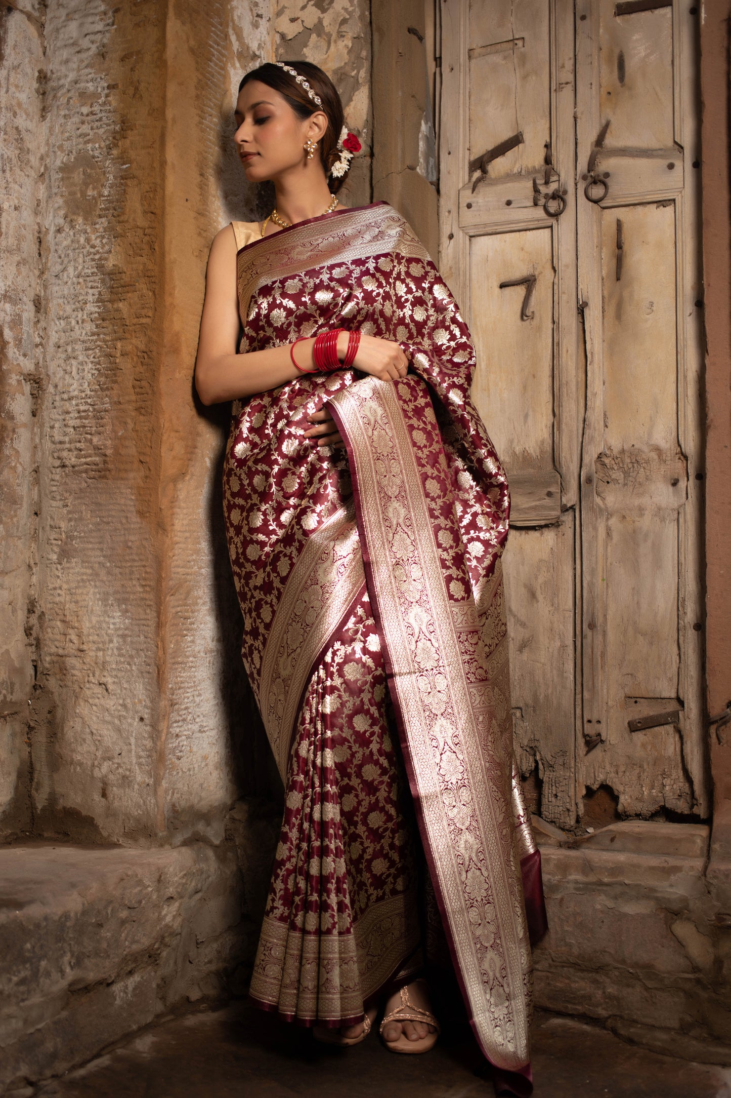 Persian Plum Banarasi Silk Saree
