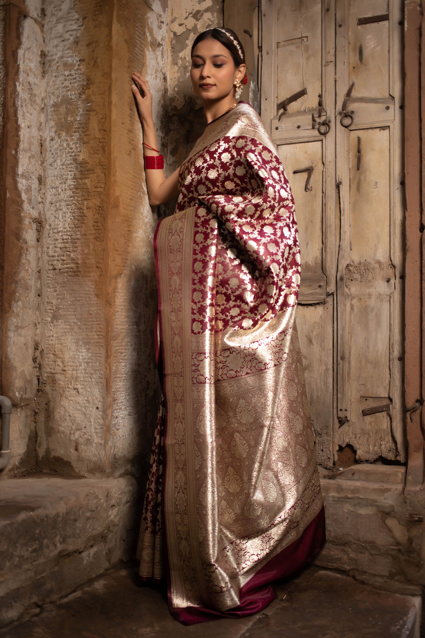 Persian Plum Banarasi Silk Saree
