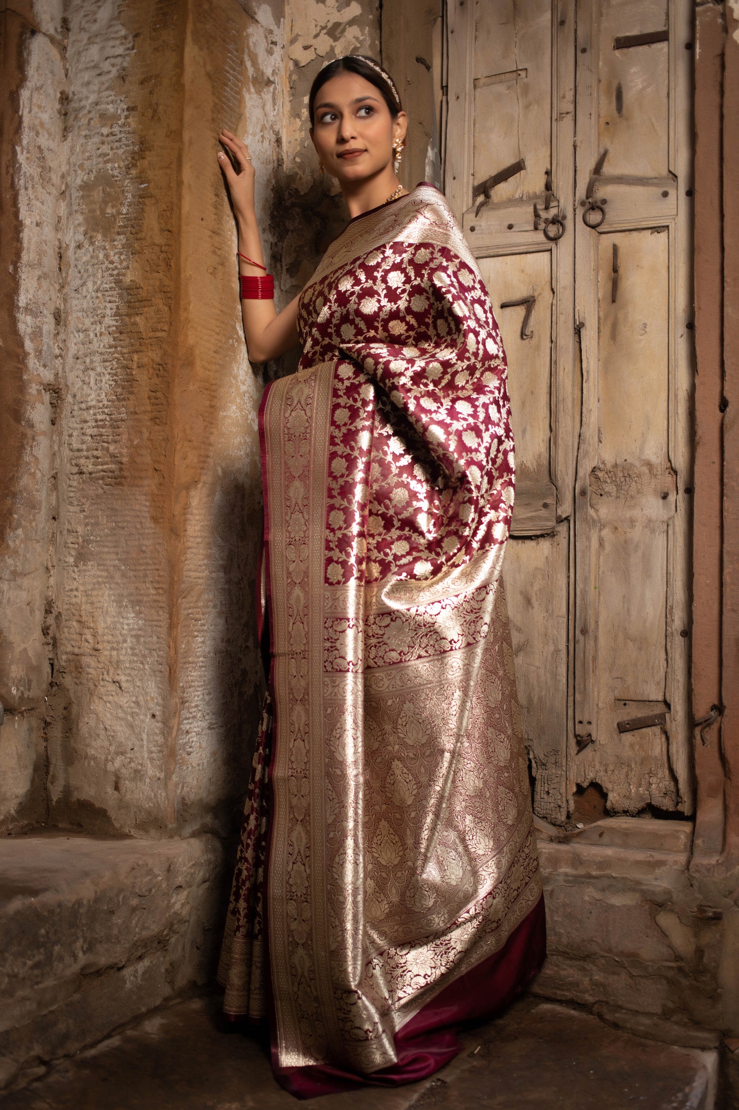 Persian Plum Banarasi Silk Saree