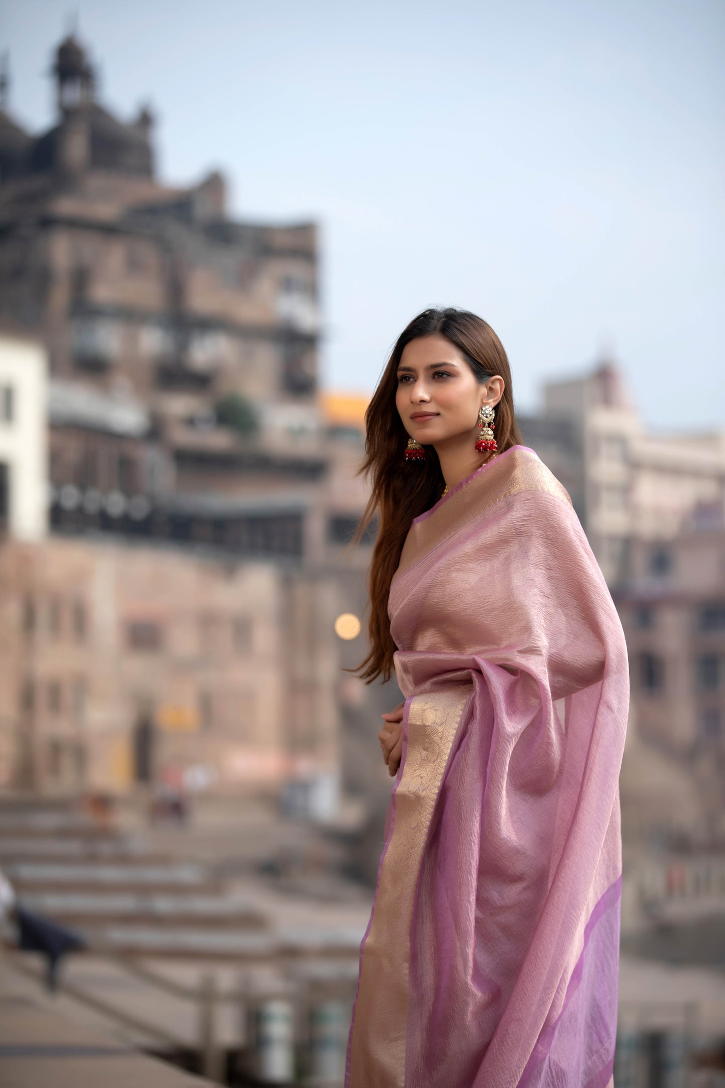 Blush Pink Banarasi Silk Saree