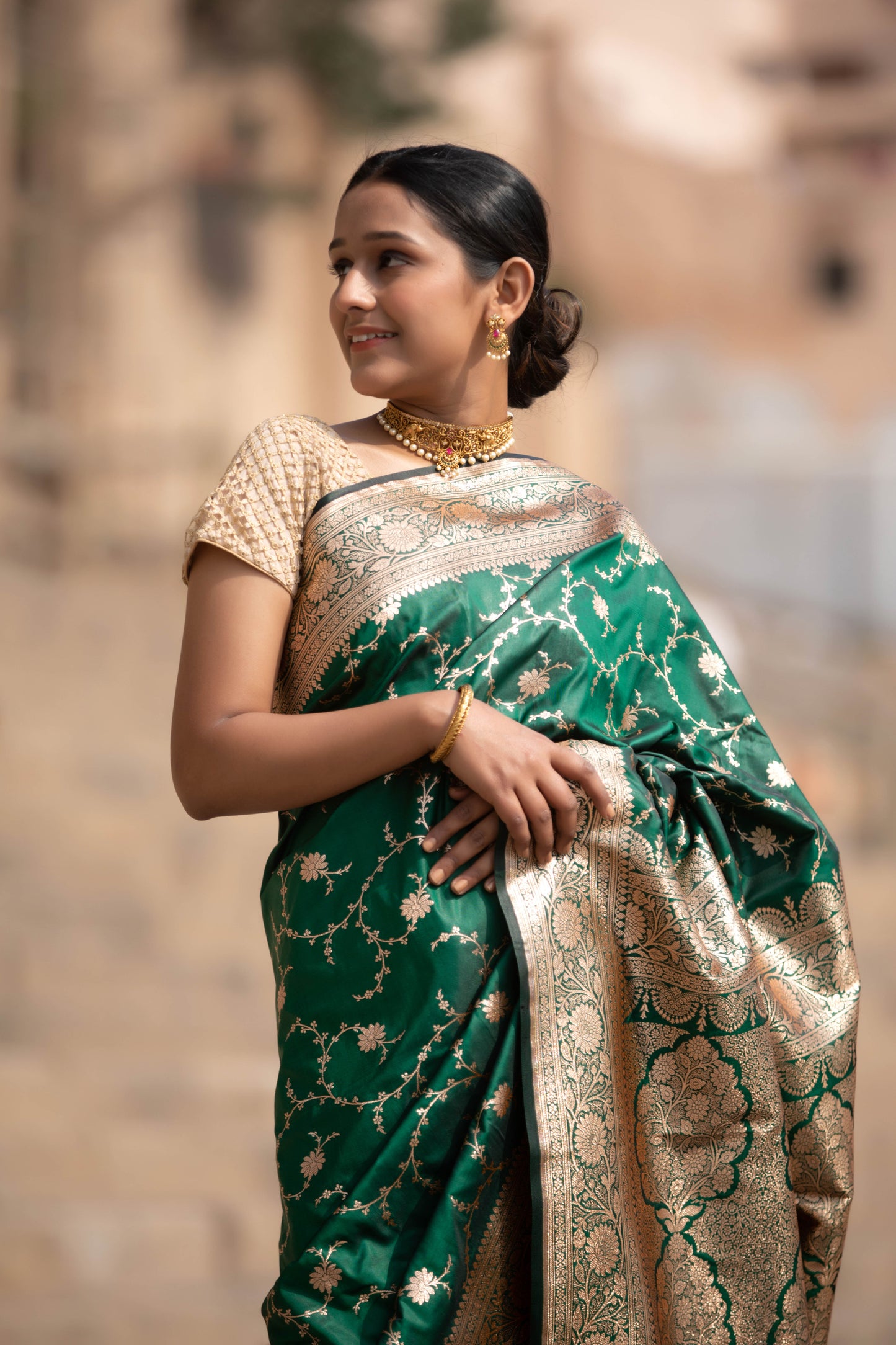 Phthalo Green Banarasi Silk Saree
