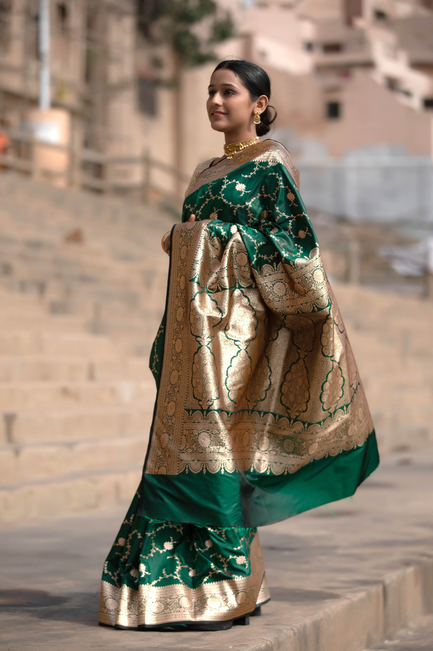 Phthalo Green Banarasi Silk Saree
