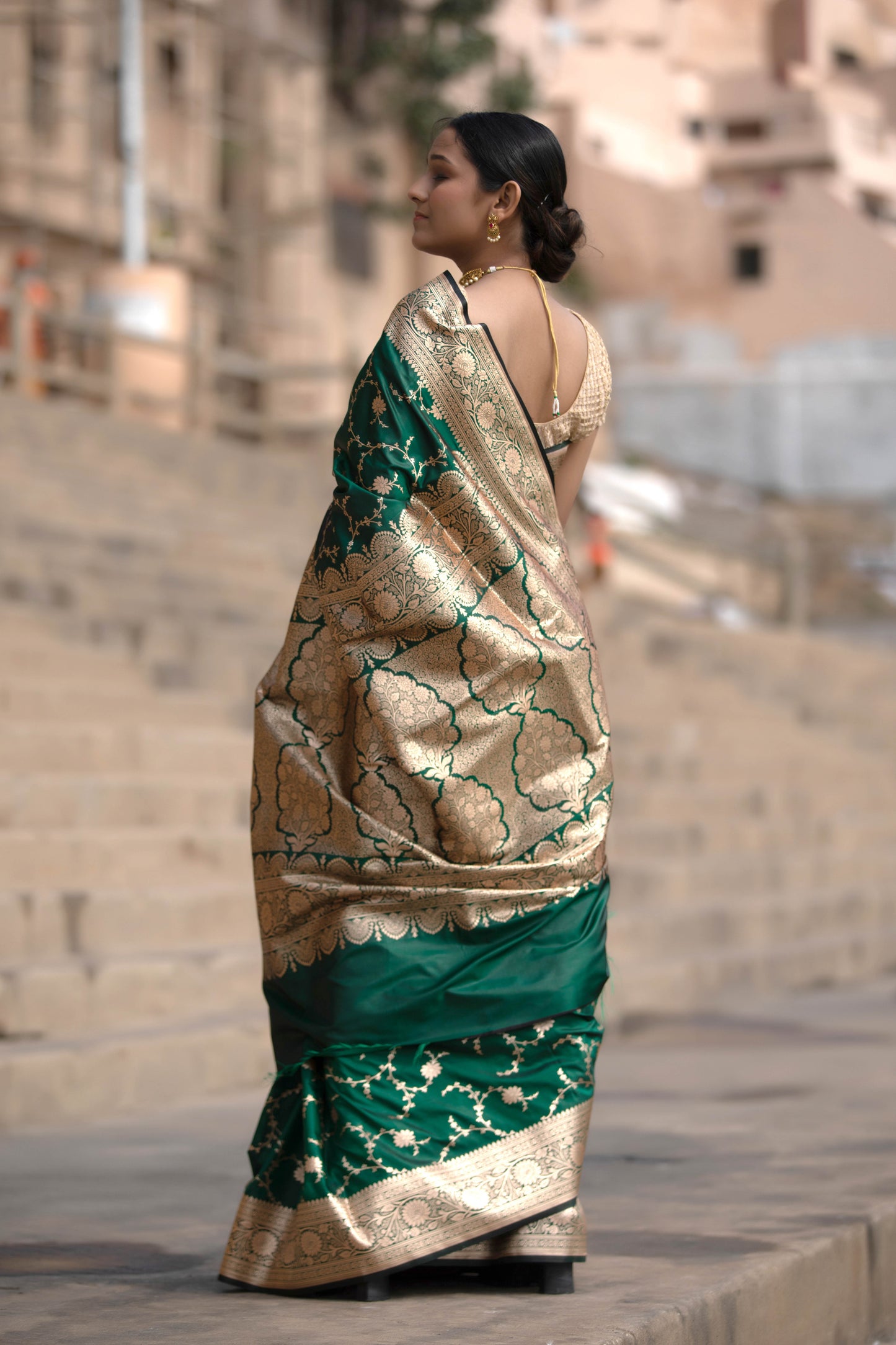 Phthalo Green Banarasi Silk Saree