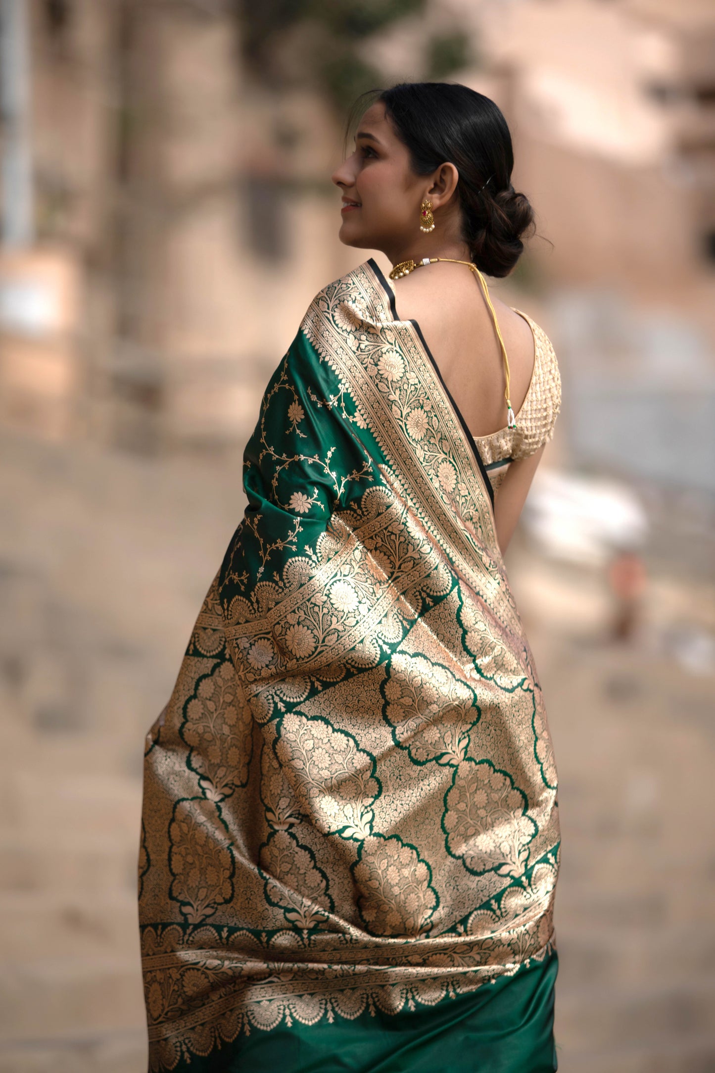 Phthalo Green Banarasi Silk Saree