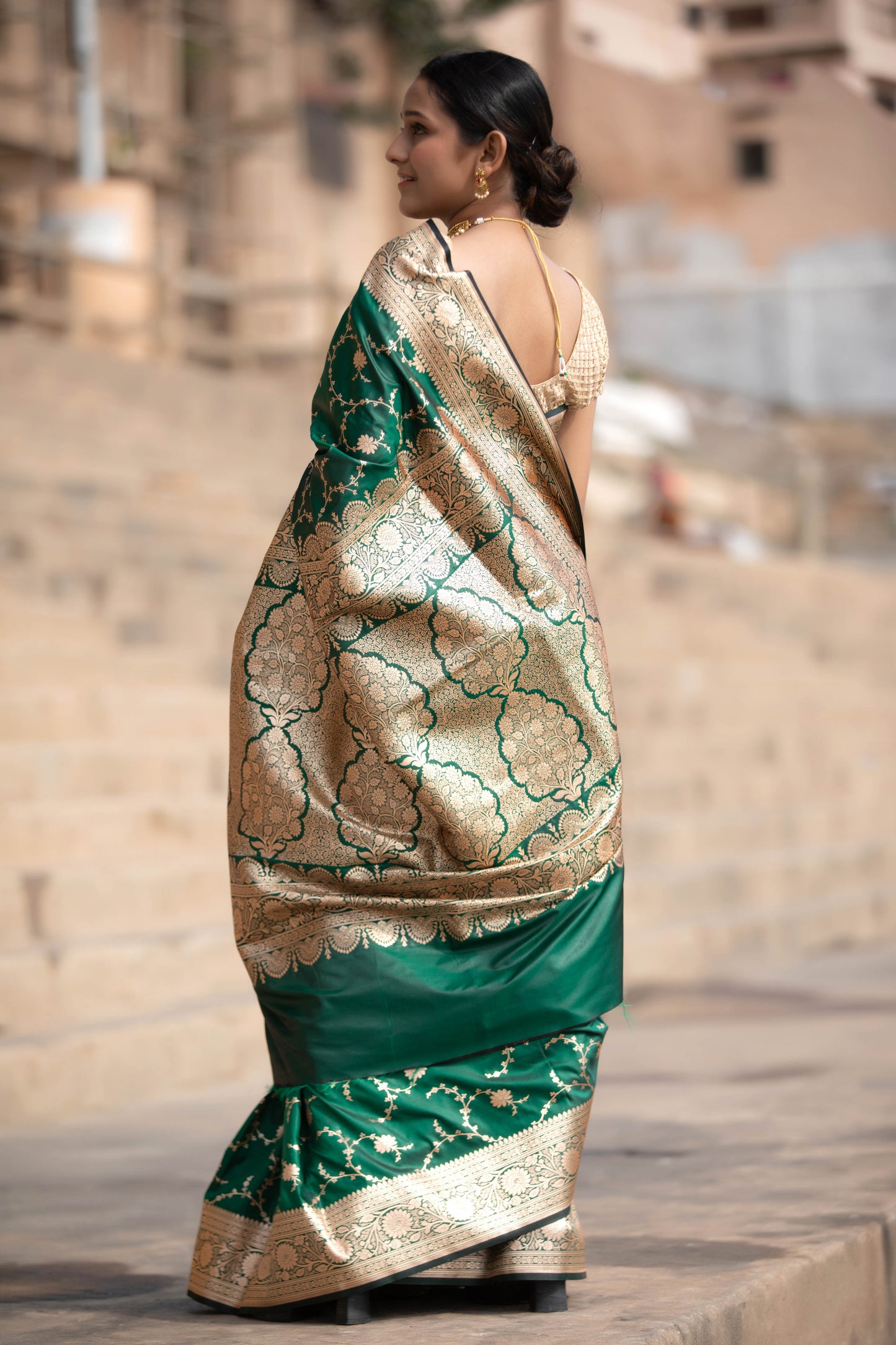 Phthalo Green Banarasi Silk Saree