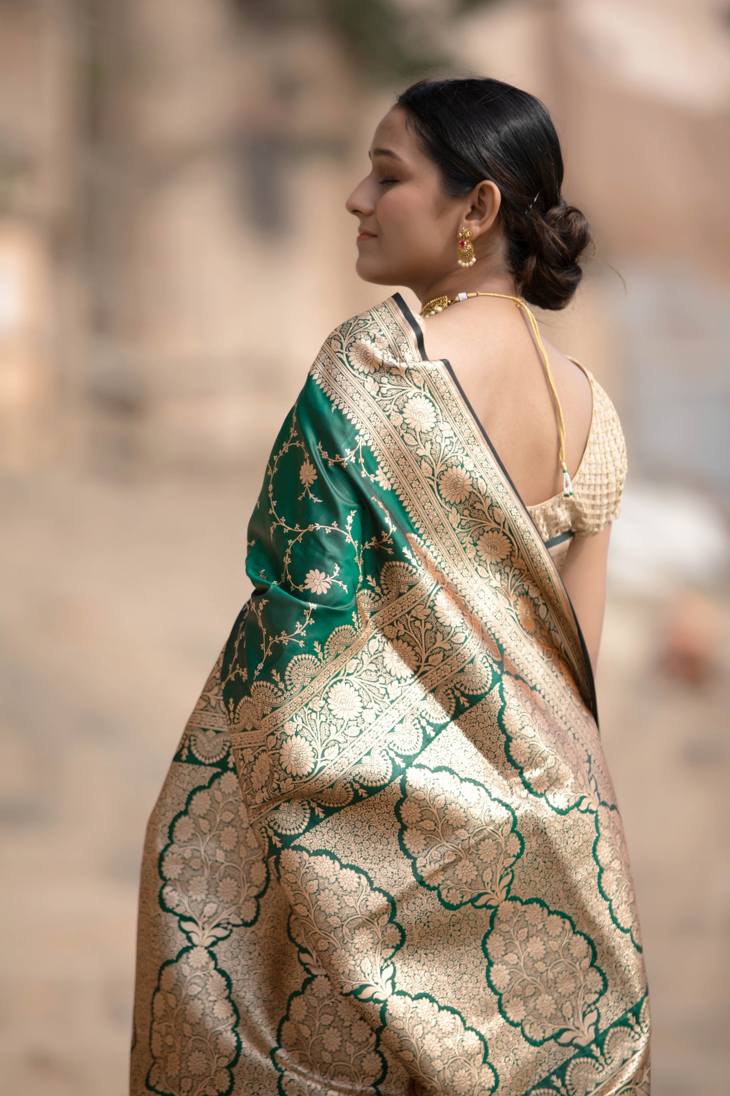 Phthalo Green Banarasi Silk Saree