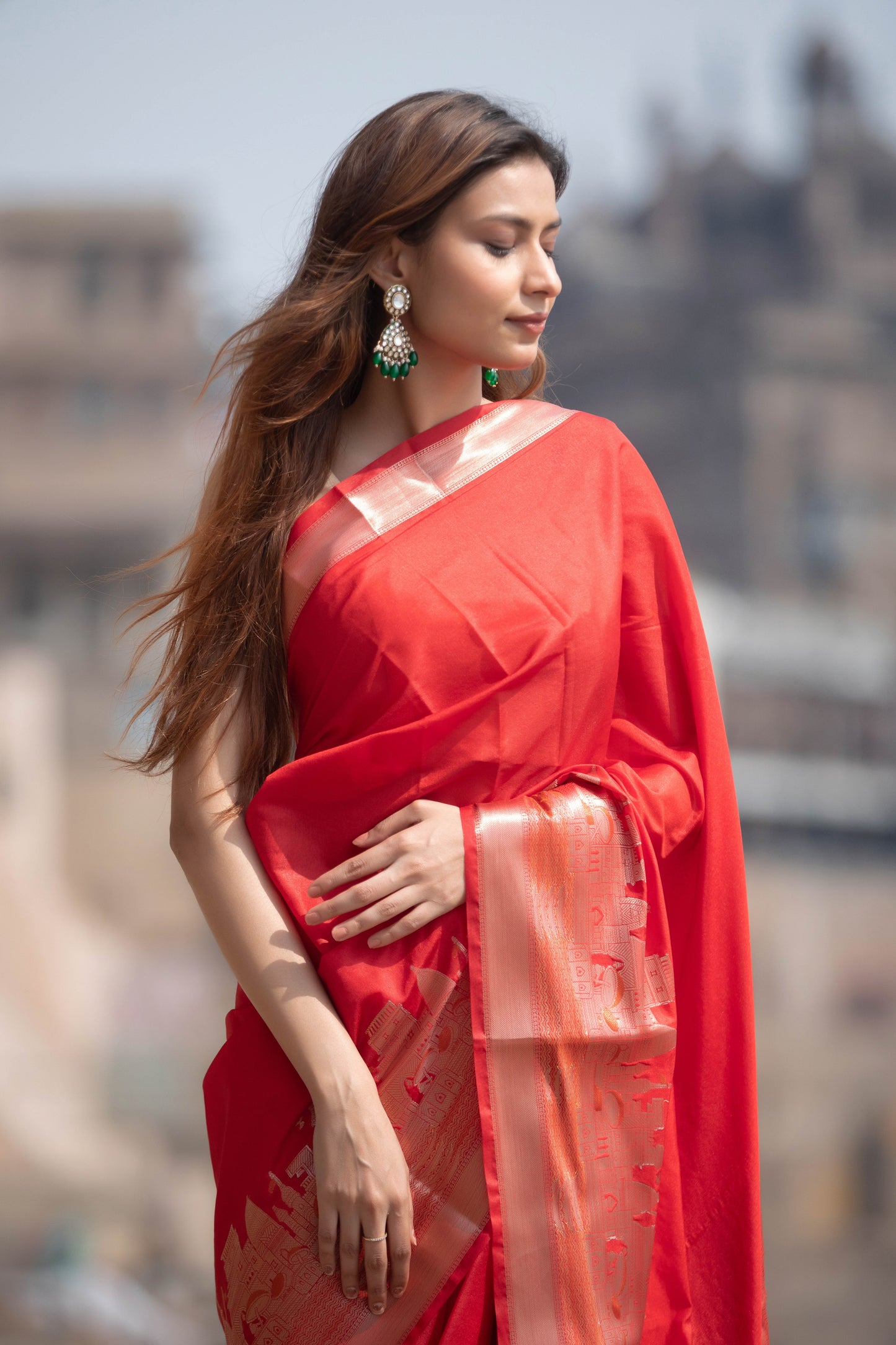 Ganga Ghat Banarasi Silk Saree
