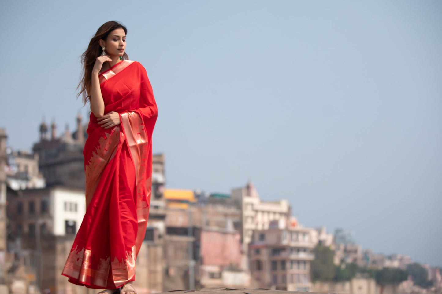 Ganga Ghat Banarasi Silk Saree