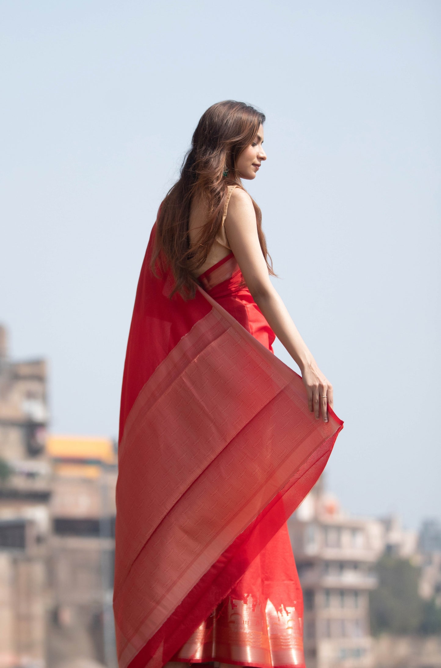 Ganga Ghat Banarasi Silk Saree