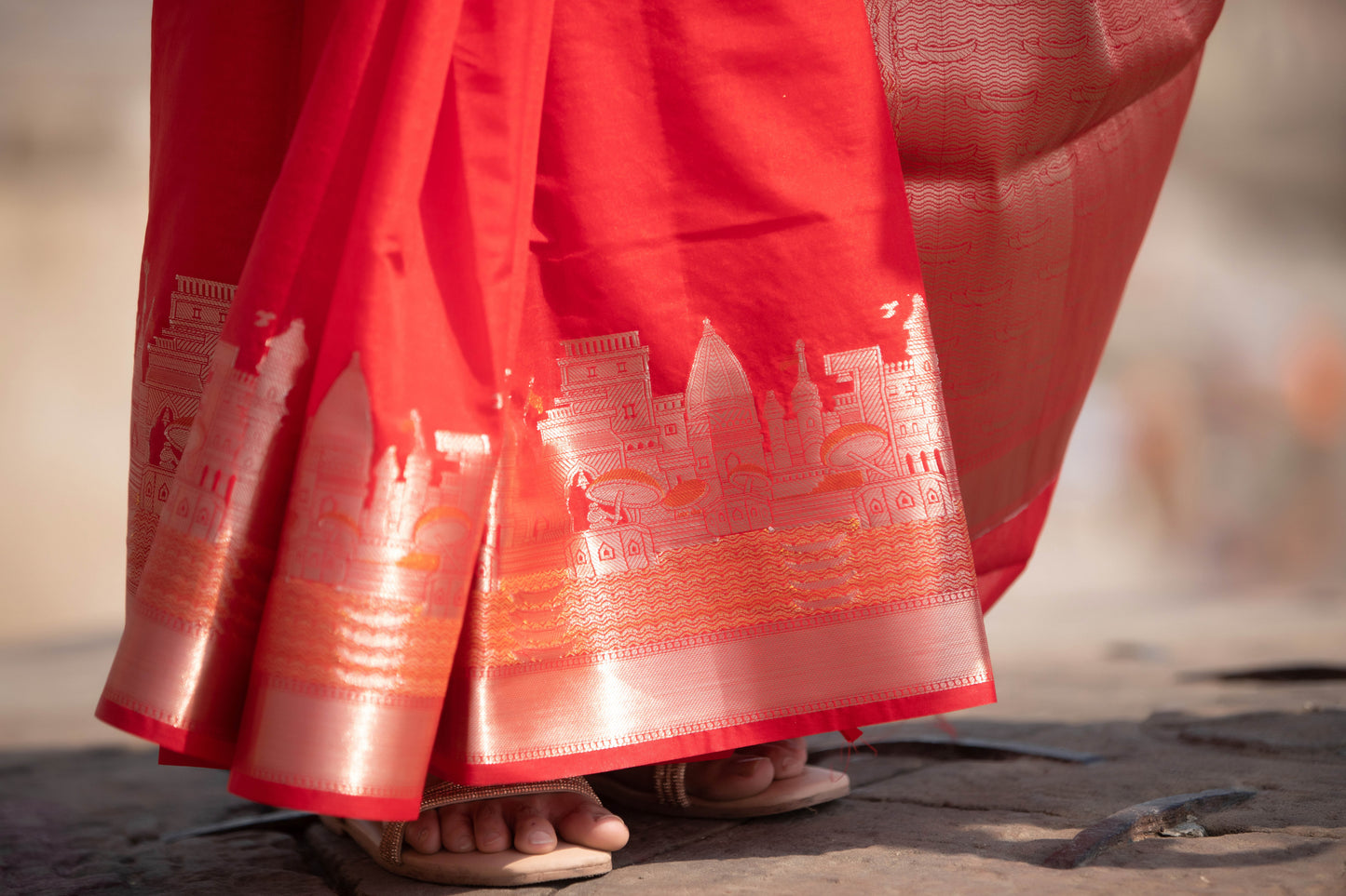 Ganga Ghat Banarasi Silk Saree