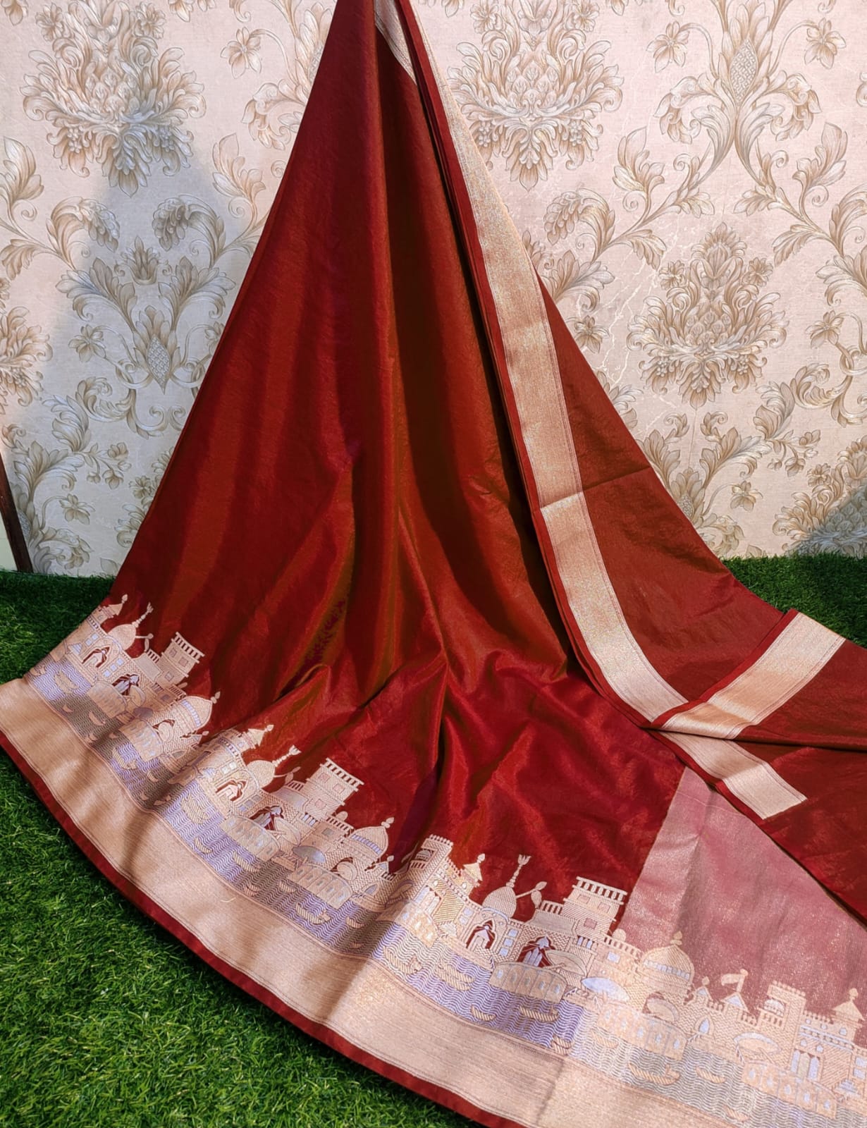 Ganga Ghat Banarasi Semi Silk Saree