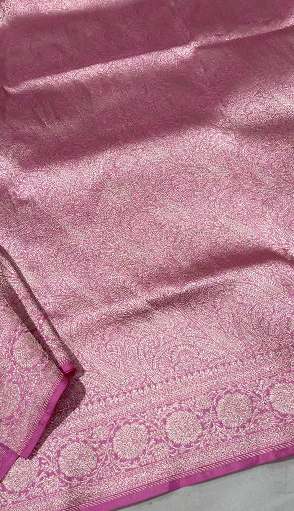 Peach Tanchui Bananrasi pure silk saree