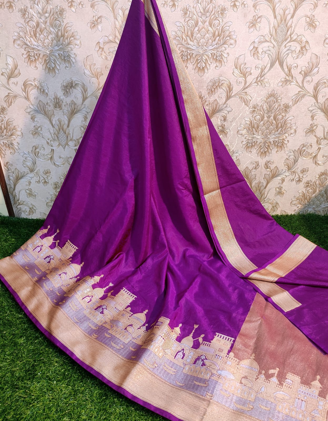 Ganga Ghat Banarasi Semi Silk Saree