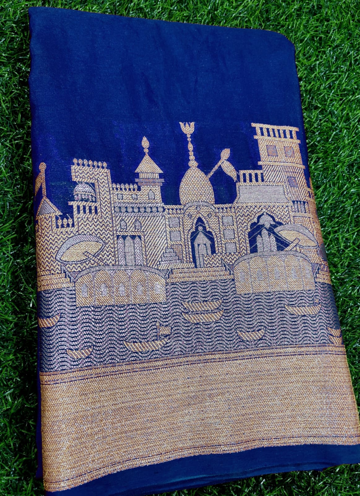 Ganga Ghat Banarasi Semi Silk Saree