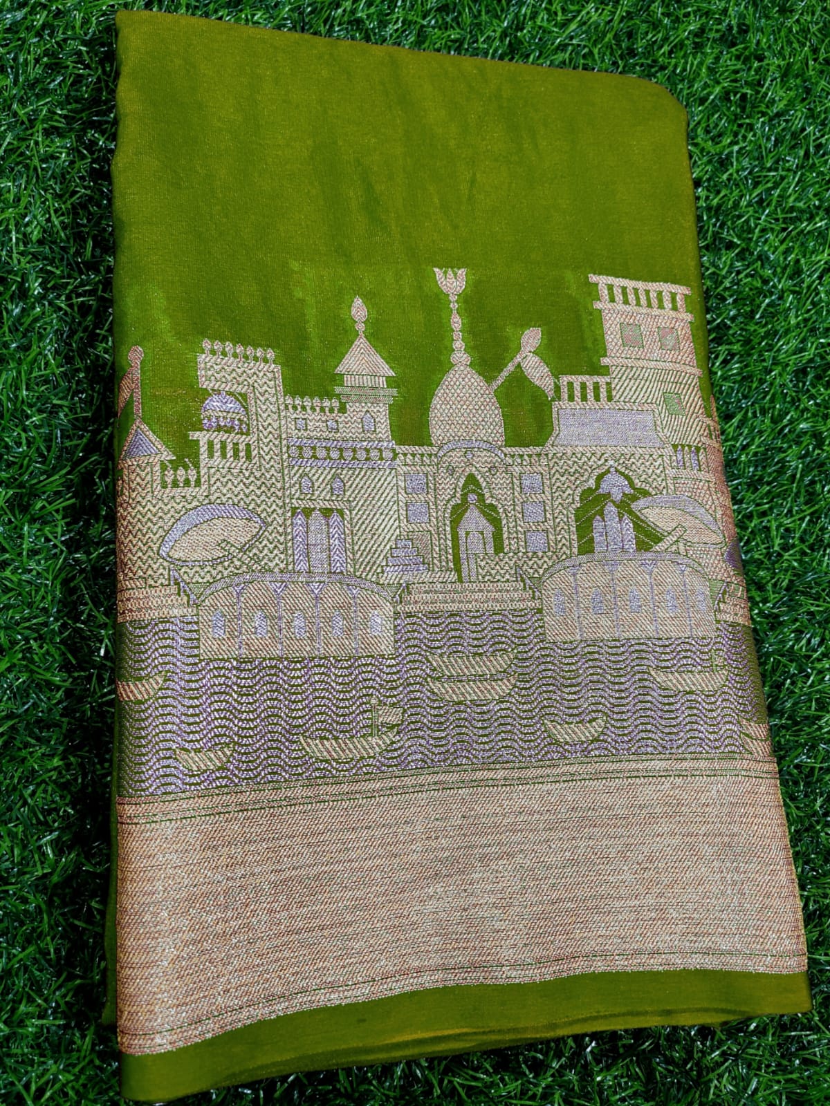 Ganga Ghat Banarasi Semi Silk Saree
