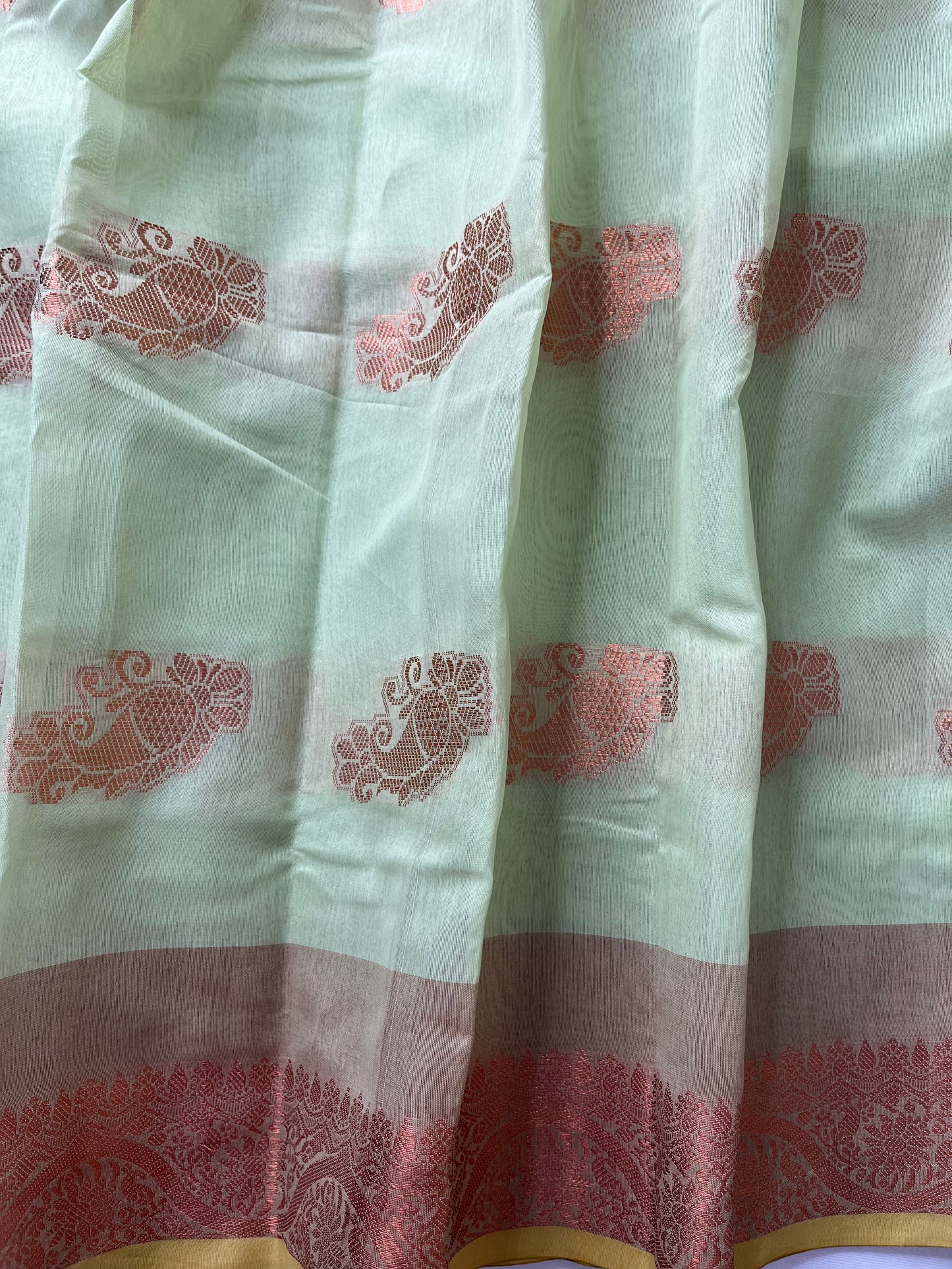 Green Cotton Banarasi Saree