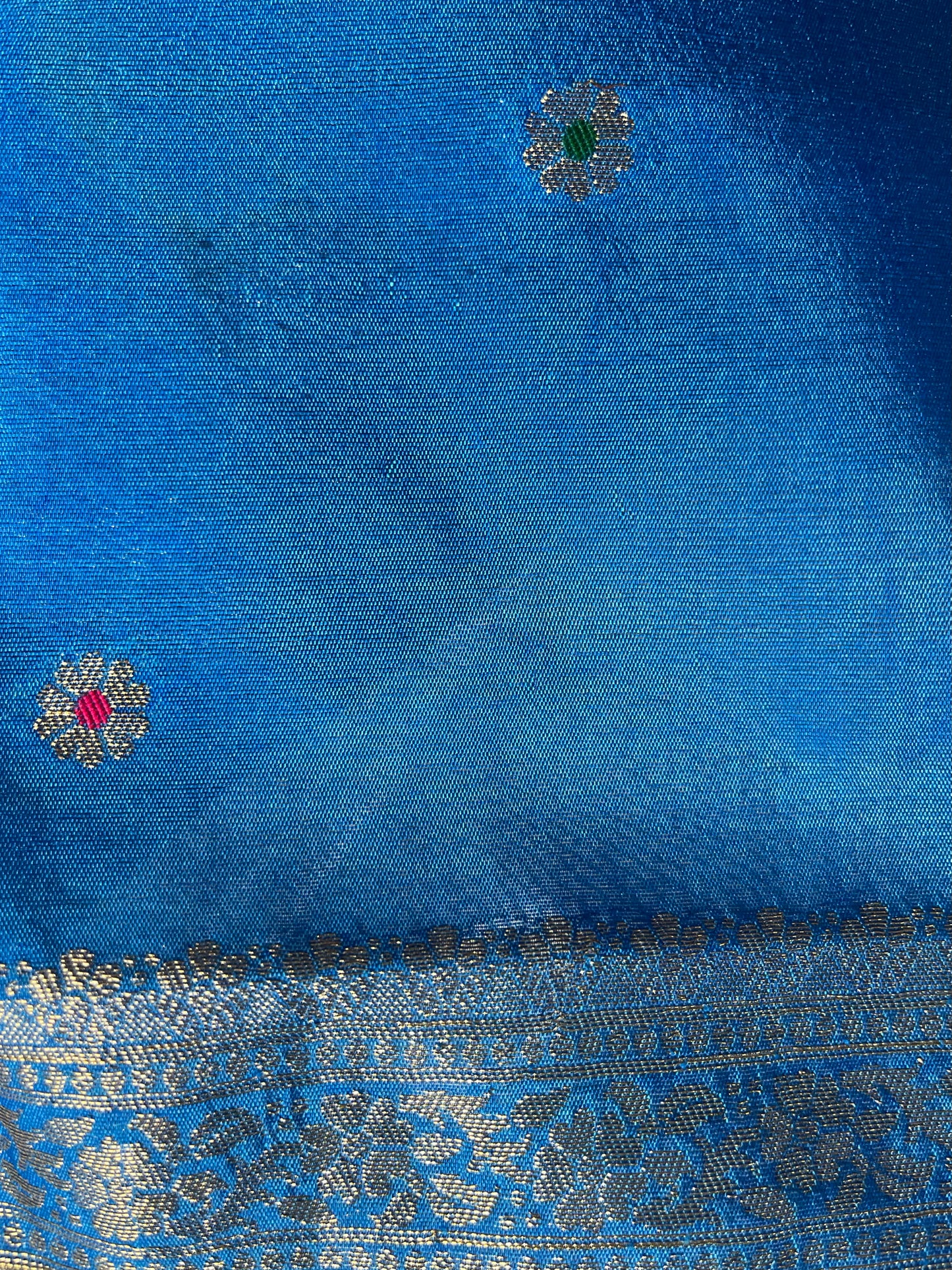 Blue Tissue Silk Banarasi Silk Saree