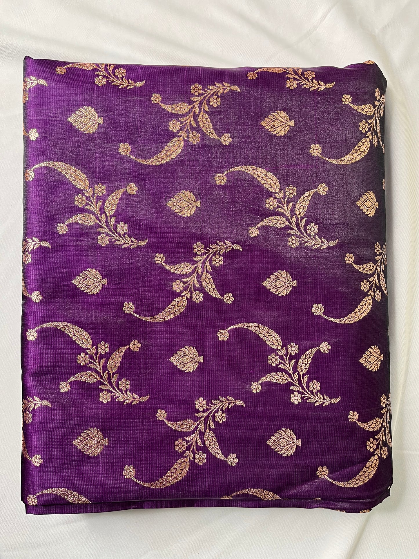 Purple Jaal Katan Silk Banarasi Saree