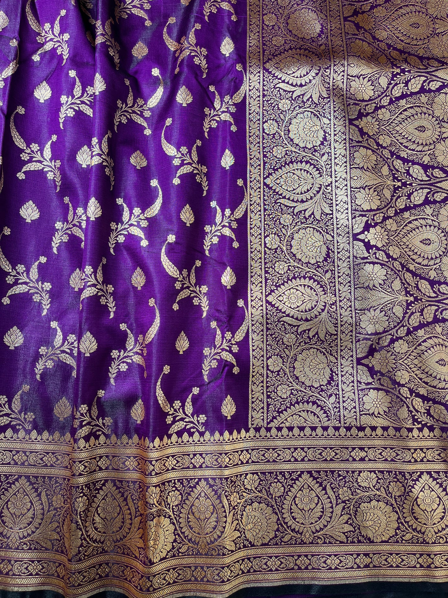 Purple Jaal Katan Silk Banarasi Saree