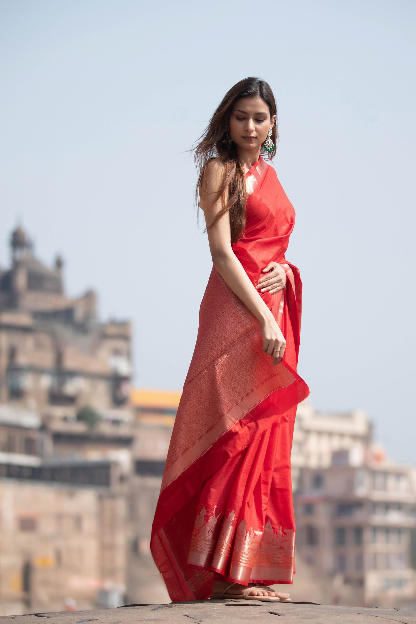 Ganga Ghat  Banarasi Silk Saree